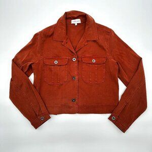 Bella Dahl Rusty Brown Tencel Lyocell Button Jacket Women's MEDIUM